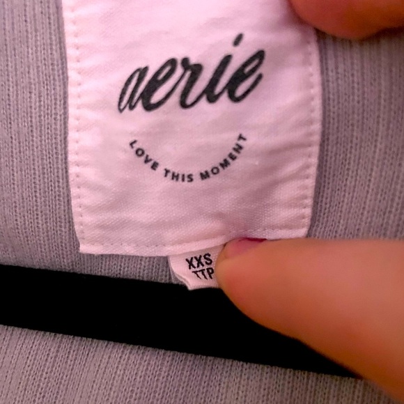 Aerie Gray Button-Up Oversized Hoodie Pullover LIKE NEW Size xxs - Picture 12 of 13